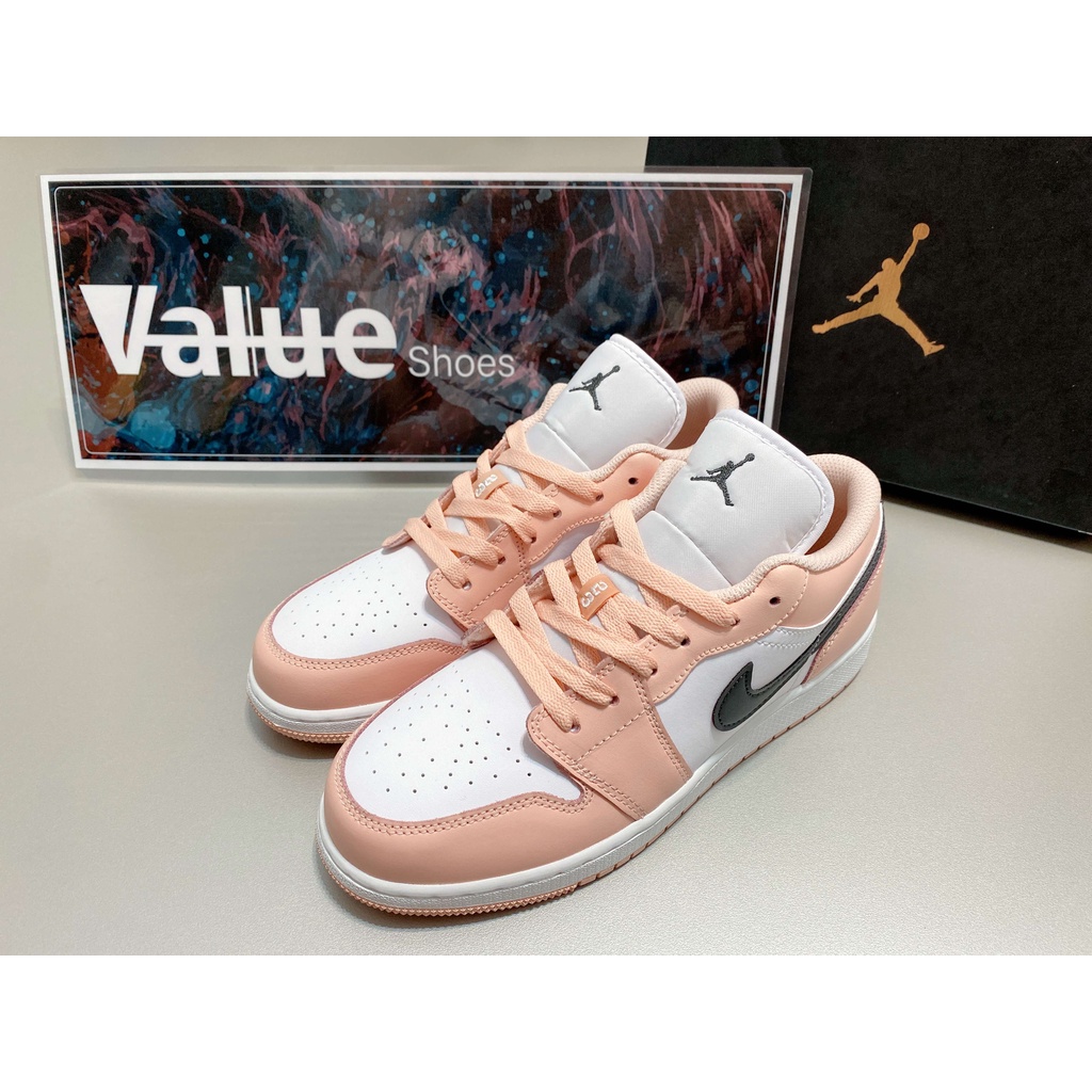 《Value》NIKE Air Jordan 1 Low AJ1 白 粉紅 粉 黑勾 滑板鞋 男女 553560-800