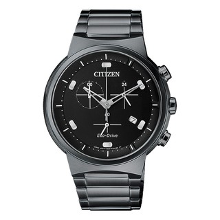 CITIZEN 星辰 Eco-Drive 光動能小秒針計時手錶-黑/41mm AT2405-87E