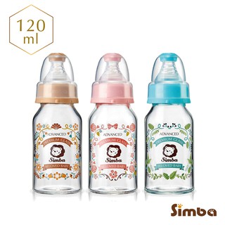 小獅王Simba 蘿蔓晶鑽標準玻璃小奶瓶(120ml) 米菲寶貝