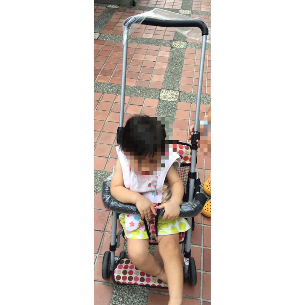 八成新 台灣製造/針織布質/幼兒簡易手推車/機車椅 8個月以上適用