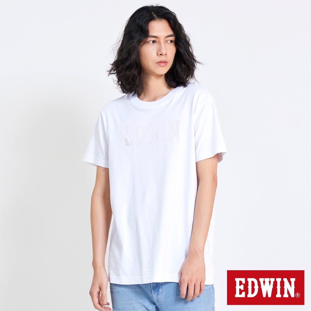 EDWIN EFS 雷射光LOGO短袖T恤(白色)-男款