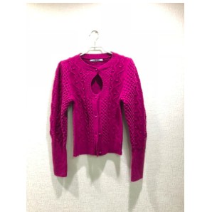 正韓🇰🇷紫紅色羊毛麻花針織罩衫 可單穿也可當小外套（全新現貨）