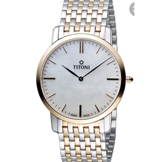 TITONI 梅花錶 男 纖薄系列獨立小秒針時尚腕錶-銀x雙色版(TQ52917SY-380)