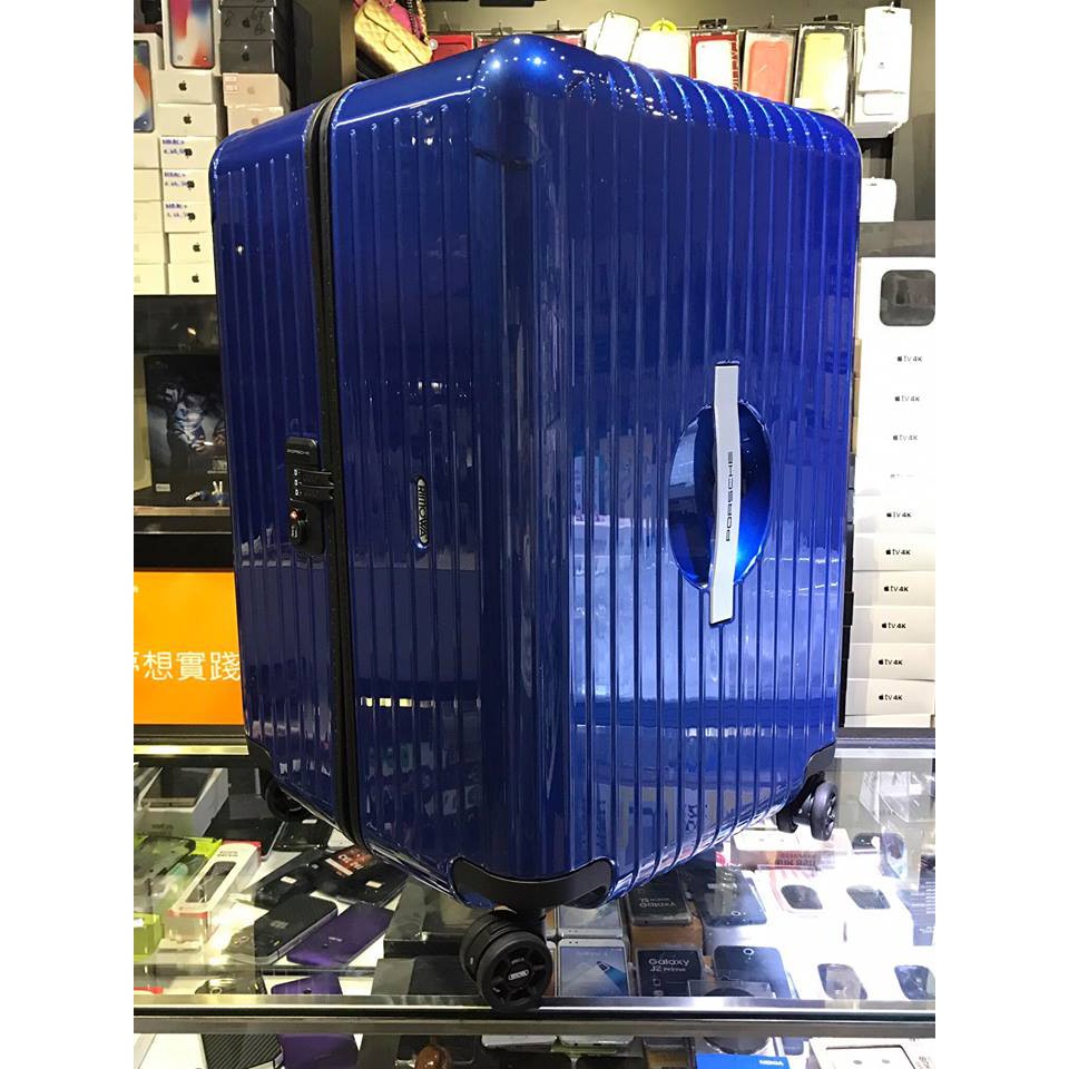 「遼寧236」RIMOWA &amp; Porsche 超輕型四輪行李箱 XL 「胖胖款」金屬寶石藍(Blue)