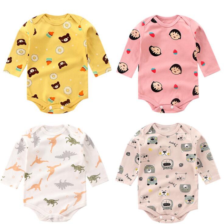 母嬰 新款嬰幼兒用品嬰兒衣服款純棉新生兒寶寶爬服飛袖後開扣包邊三角條紋哈衣 嬰幼兒包屁衣 嬰幼兒童裝