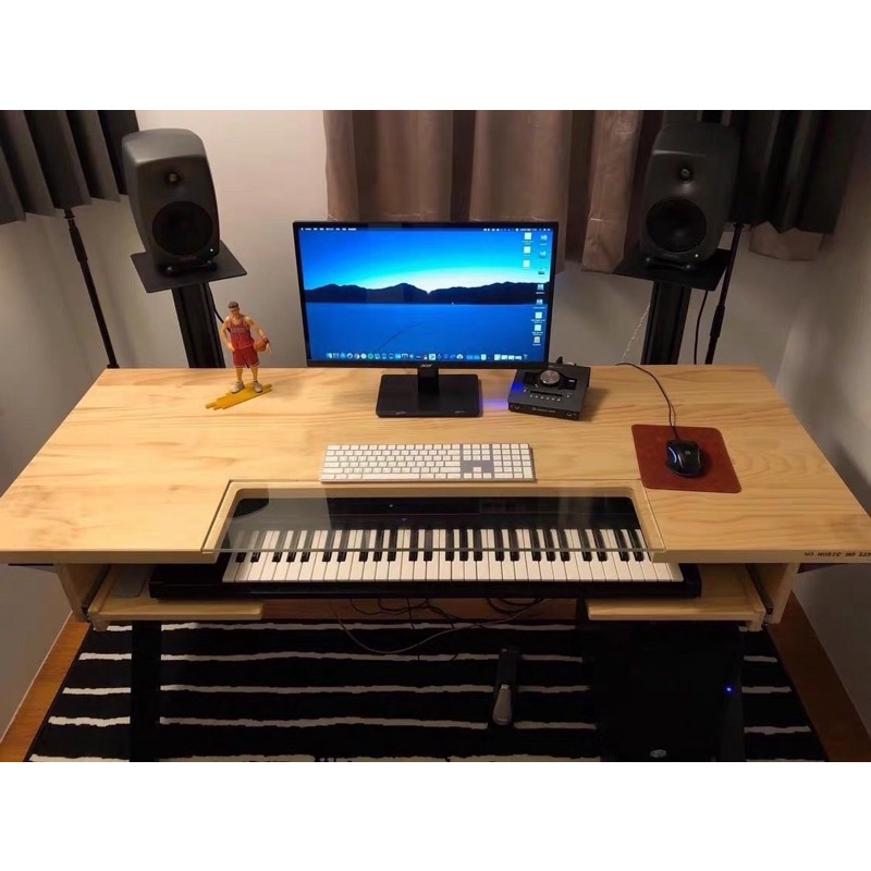 編曲桌 簡約時尚 實木編曲桌 錄音 編曲 工作桌 音樂製作桌 MIDI鍵盤桌 音樂工作桌 音樂 電腦桌