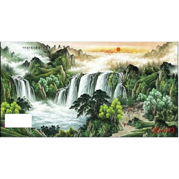 輝常開運 預購招財開運山水畫風水畫聚寶盆國畫客廳裝飾擋樑壓有遠景45 65cm 畫芯 蝦皮購物