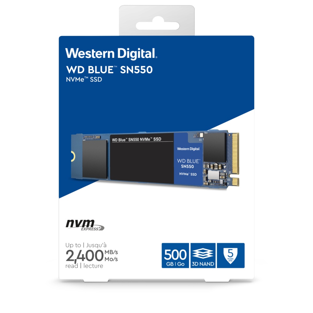 WD 藍標SN550 500GB SSD PCIe NVMe固態硬碟(WDS500G2B0C)