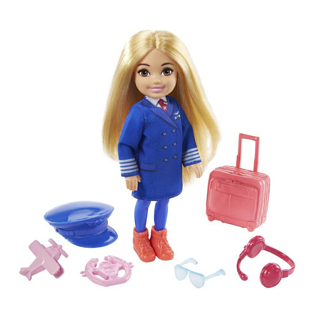 盒損商品 MATTEL Barbie 芭比娃娃 小凱莉 芭比夢托邦雀兒喜 Chelsea 小凱莉職場造型組合-機師 機長