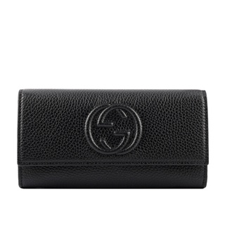 GUCCI SOHO 牛皮翻蓋長夾(黑色) 598206 A7M0G 1000