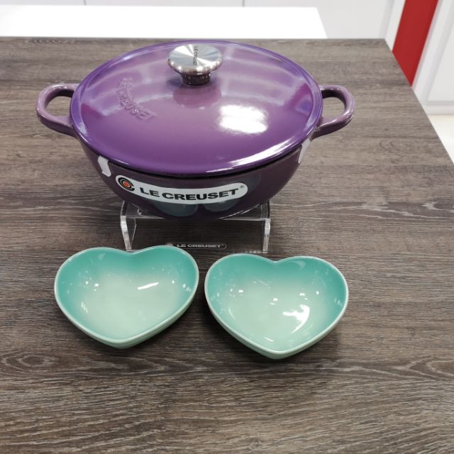 Le creuset 媽咪鍋22cm（星河紫/晨曦粉）加贈小愛心深盤2入