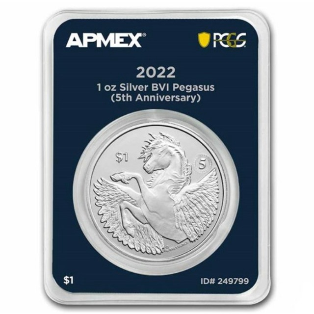 2022英國維爾京群島飛馬5週年紀念銀幣 (MD® Premier + PCGS FS)