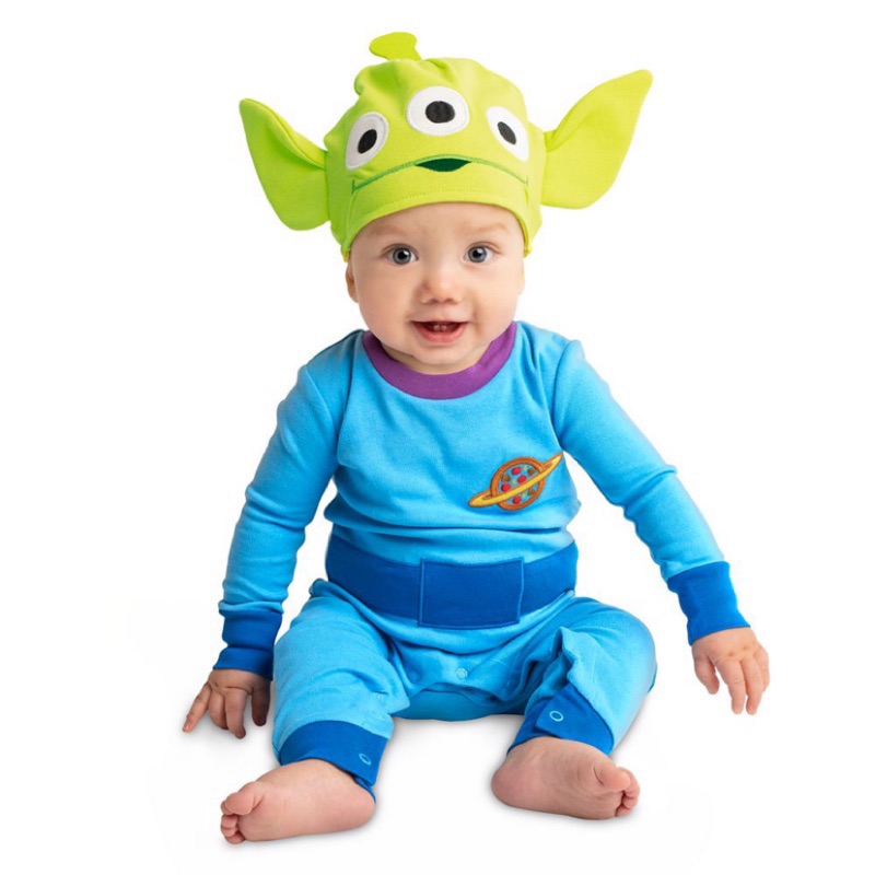 🌈現貨6-9M✨美國 迪士尼 正版 玩具總動員 三眼怪 外星人  寶寶 嬰兒 幼兒 造型 連身服 包屁衣
