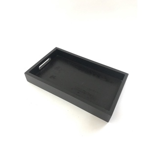 東昇瓷器餐具=黑木紋直邊托盤(30*17.5)