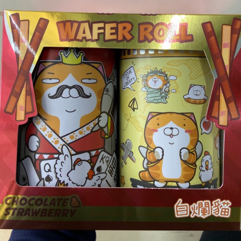 現貨 白爛貓爆漿捲心酥禮盒白爛貓存錢筒過年禮盒送禮禮盒巧克力口味草莓口味存錢筒 蝦皮購物