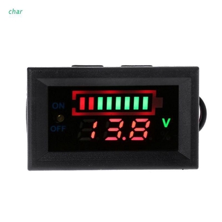 char 汽車配件* ☀S☀( 1個 ) 12V 汽車 電瓶 電壓 電量錶 帶開關 紅顯