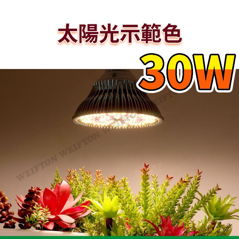 200LED 太陽光植物燈 30W 植物燈泡 LED植物燈 補光燈 夾燈  植物生長燈 全光譜燈泡 植物生長燈 多肉植物