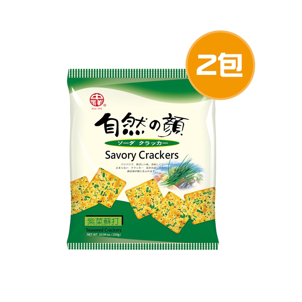 中祥 自然之顏紫菜蘇打餅 2袋(280g/袋)