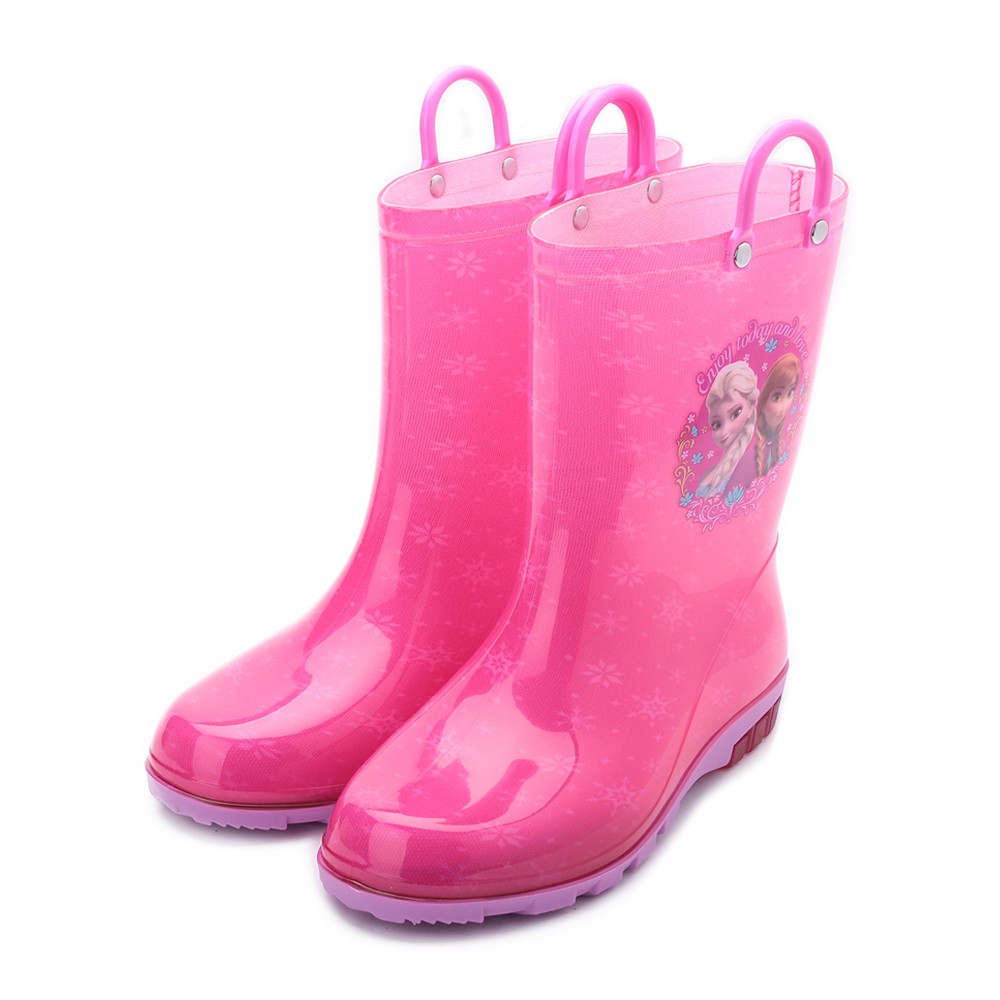 冰雪奇緣 提帶高筒雨靴 粉紅 FOKL04293 中大童鞋