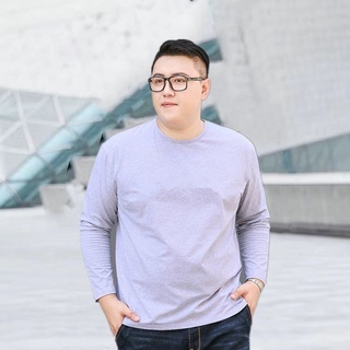 【DAWE運動戶外】 [M-8XL]大尺碼素色長袖T恤 加肥加大尺碼肥佬胖子圓領男長袖T恤打底衫 男生春秋季上衣潮 男生