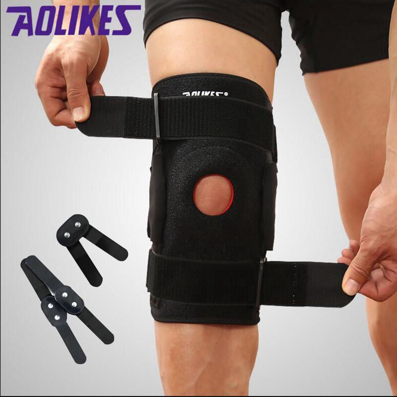 Aolikes 鋁板護膝多中心鉸鏈板運動安全護膝護膝保護帶