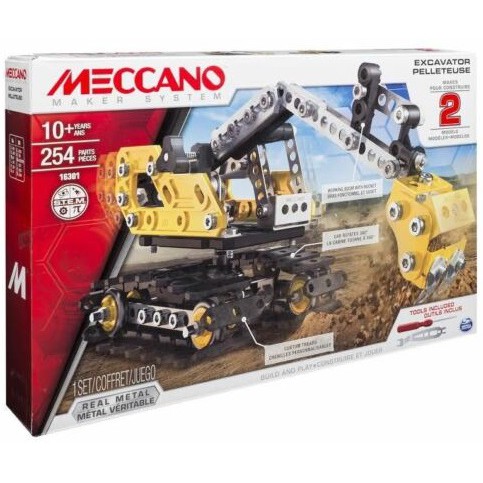 MECCANO-二合一挖推土機變形組 (254PCS) 金屬組裝玩具