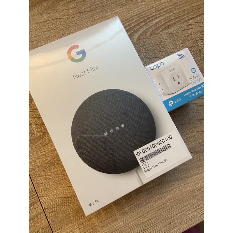 TP-Link Tapo P100 wifi無線網路智慧插座開關+Google Nest mini智慧音箱)