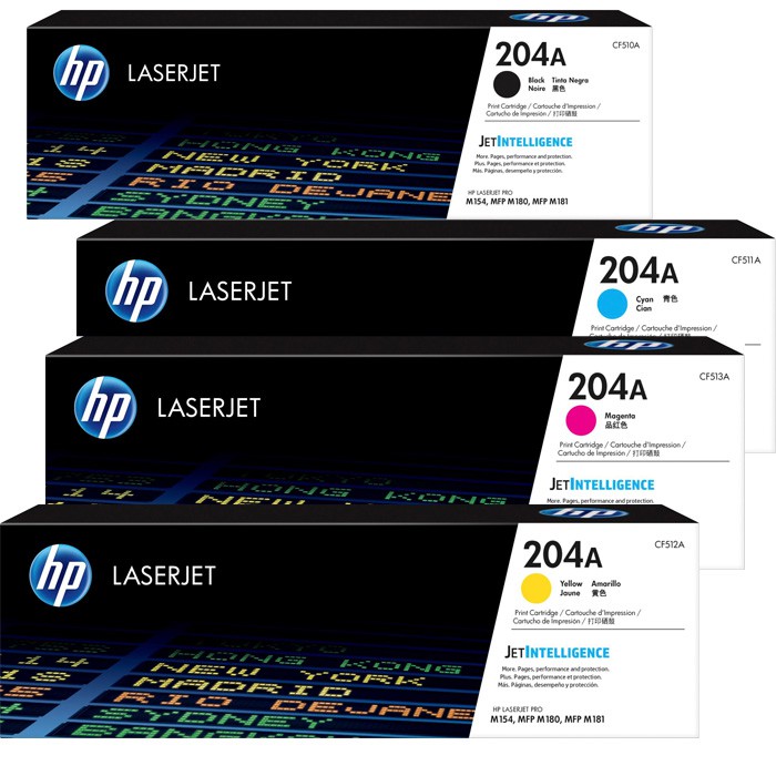 HP【免運+送咖啡券】204A 四色 CF510A+CF511A+CF512A+CF513A 原廠碳粉匣 M154nw/