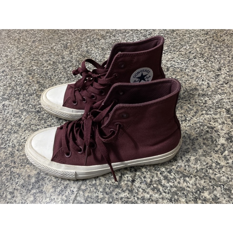 Converse Chuck Taylor All Star Ii 2代高筒酒紅色帆布