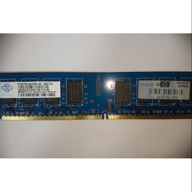 故障記憶體 NANYA 南亞 PC2-6400U 桌上型記憶體 DDR2 800Mhz 2G