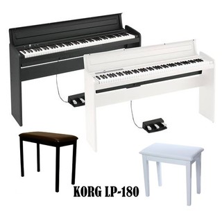 KORG LP-180有琴蓋數位鋼琴BK/WH(含原廠架、三支踏板、琴椅、耳機)公司貨