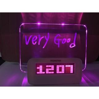臺灣現貨(C款粉光)創意留言板時鐘 留言板鬧鐘 LED鬧鐘-有HUB/USB-2.0 畢業禮物 交換禮物 聖誕節禮物