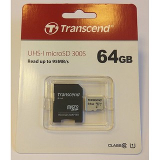 淡水硬漢 創見 UHS-I MicroSD 300S 64G 記憶卡 C10 64GB U1 TF卡 手機記憶卡
