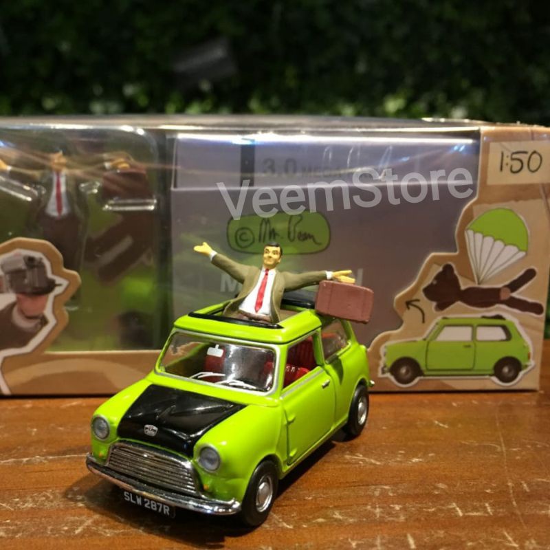 壓鑄 1:50 Mini Cooper Mr.Bean 和人偶