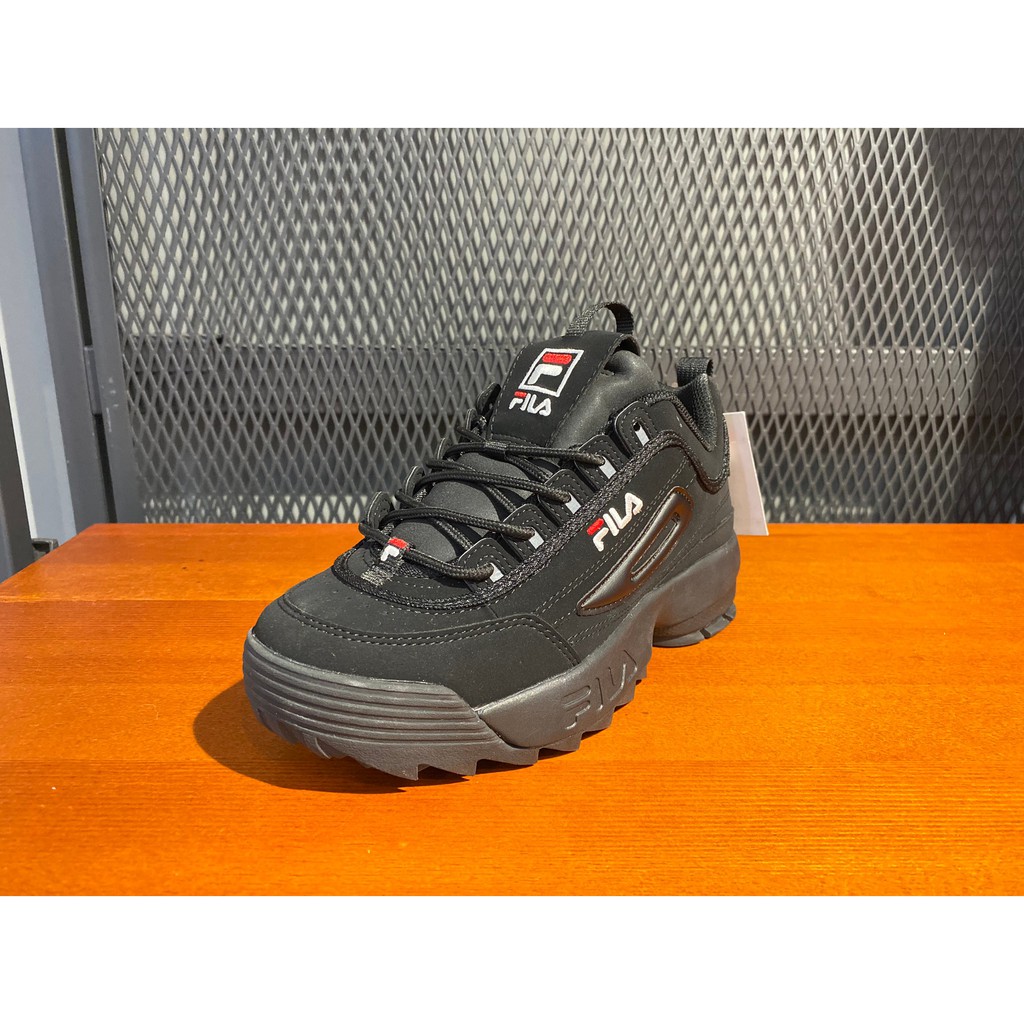 FILA DISRUPTOR II 女 黑 皮革老爹鞋 穿搭 透氣 休閒鞋 流行 4C113U000