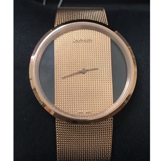 全新正貨Calvin Klein瑞士機芯流行時尚前後鏤空石英玫瑰金米蘭帶中性腕錶