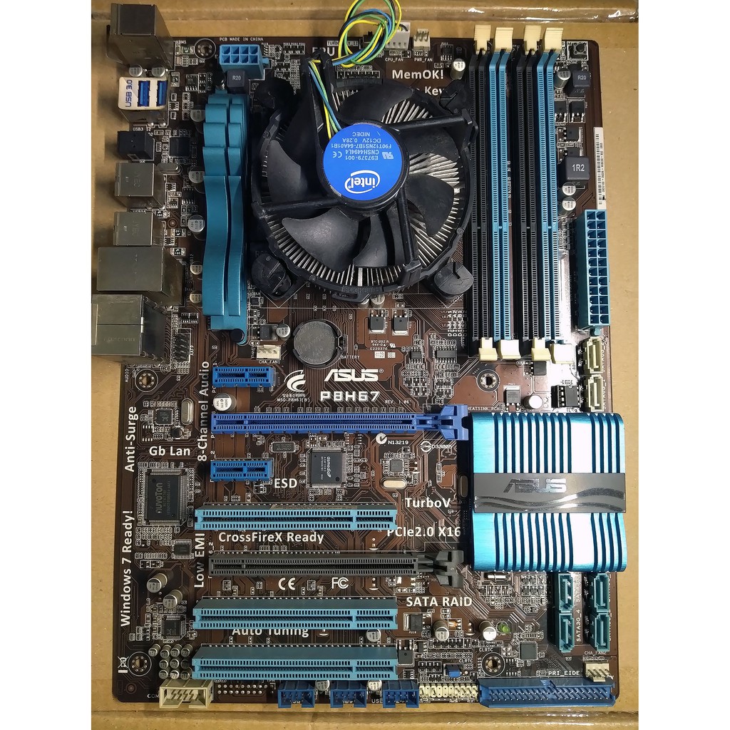 Intel Xeon E3 1230＋華碩 P8H67（Rev 3.0）附主機板I/O後擋板＋CPU風扇