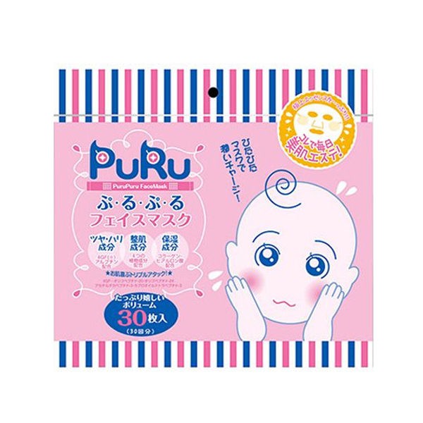 日本 SPC PURU 彈力保濕面膜 30枚【櫻桃飾品】【27492】