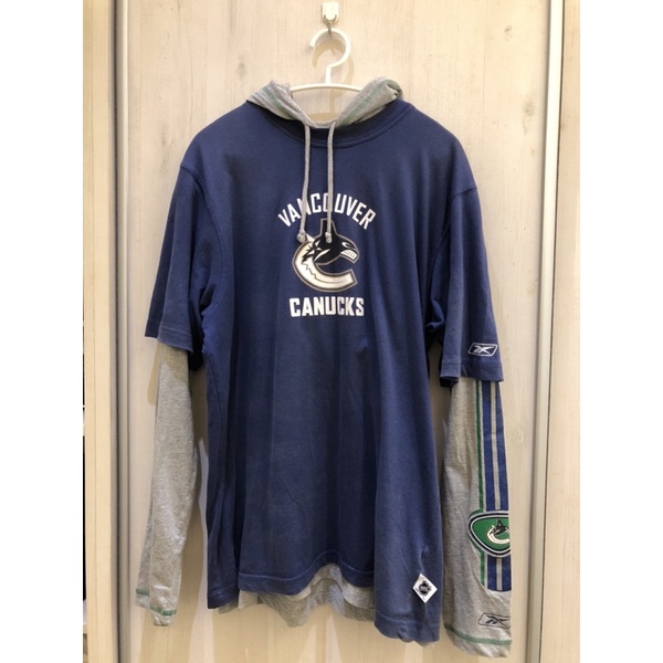 NHL Reebok Vancouver Canucks 溫哥華 加人隊 T恤 帽T 兩件 T-shirt hoodie