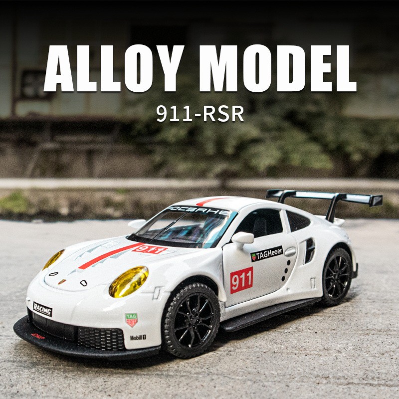╭。BoBo媽咪。╮嘉業模型 1:32 保時捷 Porsche 911 RSR 跑車 聲光回力