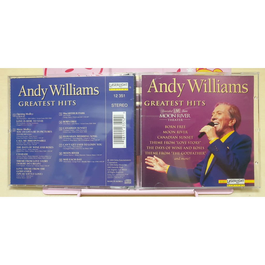安迪威廉斯 精選輯 Andy Williams Greatest Hits 韓國盤