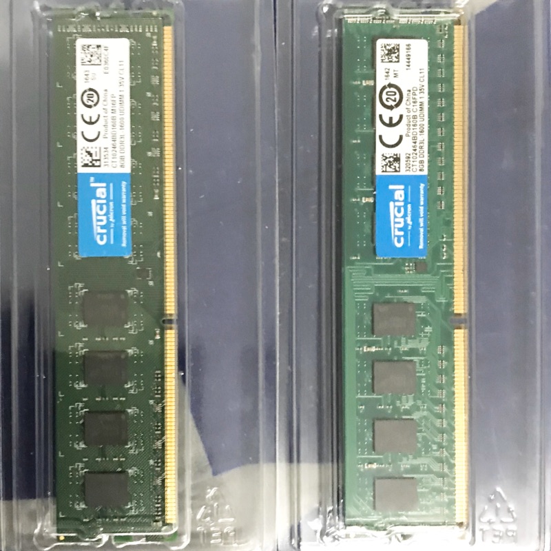 二手良品 美光 DDR3 1600 8g 兩隻