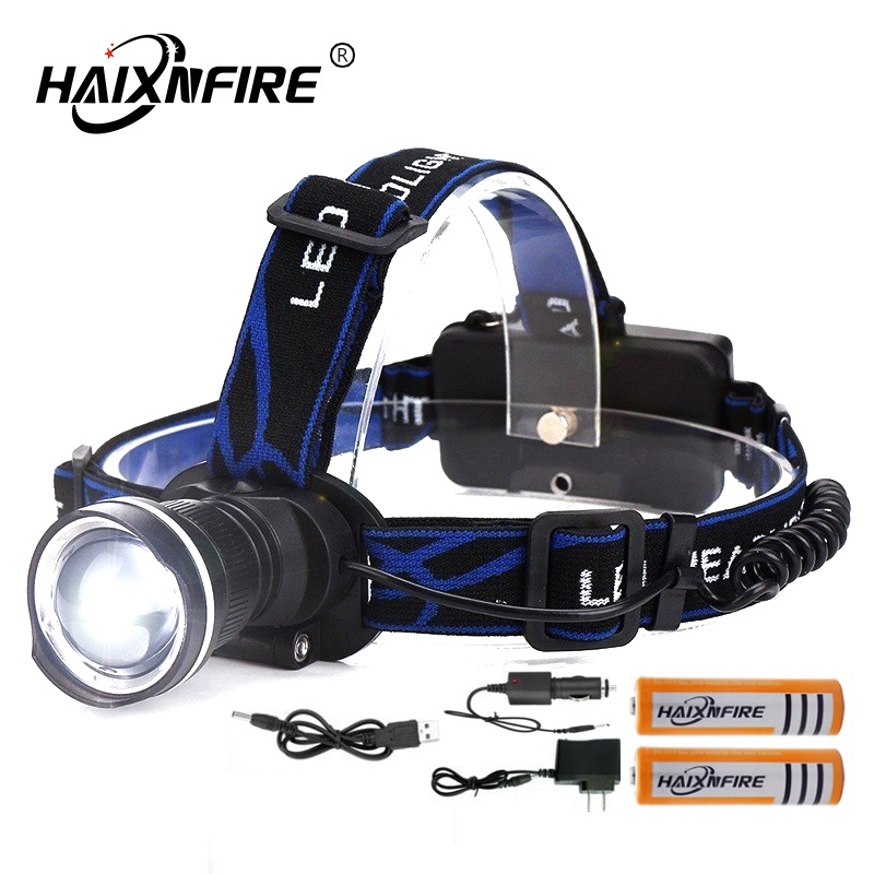 Haixnfire HP87 L2燈芯可伸縮聚光 LED頭燈 強光礦燈 夜釣魚頭戴式防水超亮手電筒米疝氣5000