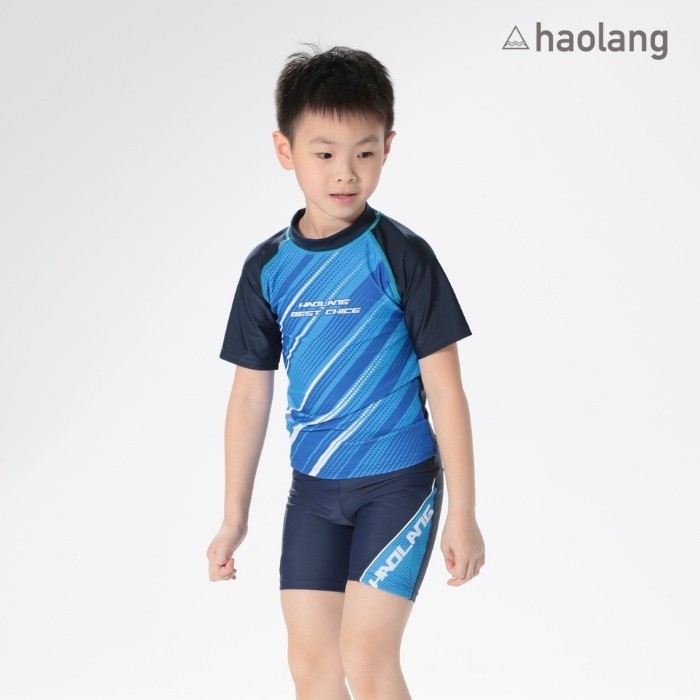 Haolang 小隊長男童短袖泳衣TOP/防曬/玩水