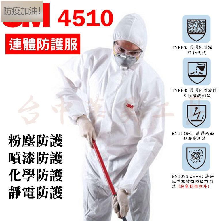 3M 4510 D級防護衣 噴濺防護衣 化學防護服 噴漆防護服 烤漆防護服 防塵衣