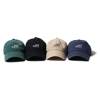 【LIFEE】人類進化圖老帽 City boy 日系棒球帽 山系 露營 男女帽子 小圖刺繡 Cleanfit 韓系帽子