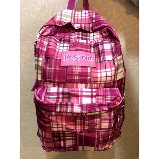 JANSPORT 後背包 (粉紫色格紋)