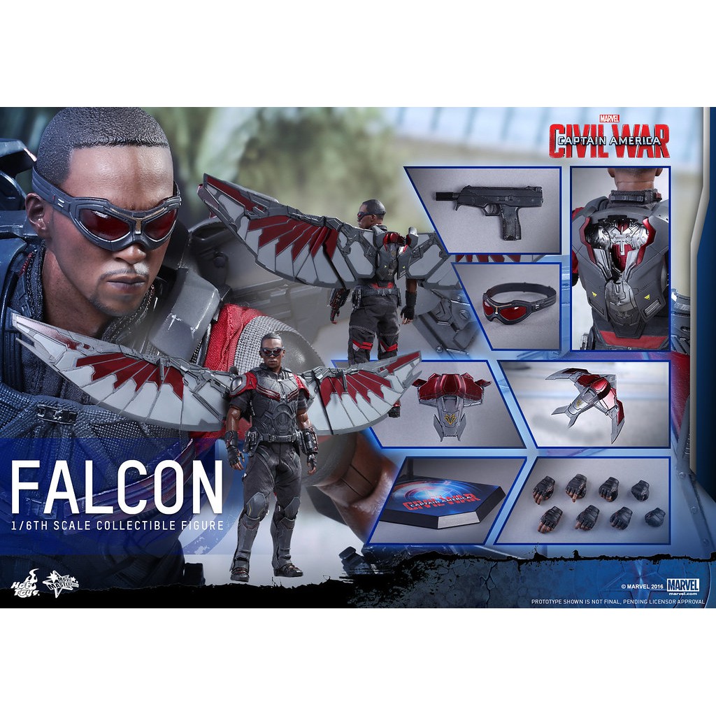 野獸國 Hot Toys – MMS361 –《 美國隊長 英雄內戰 》1/6比例 獵鷹 Falcon 非 TMS040