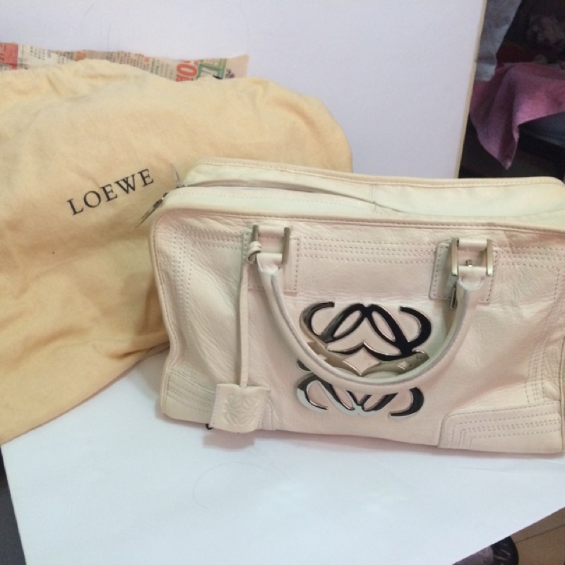 正品真品Loewe AMAZONA白色手提包！