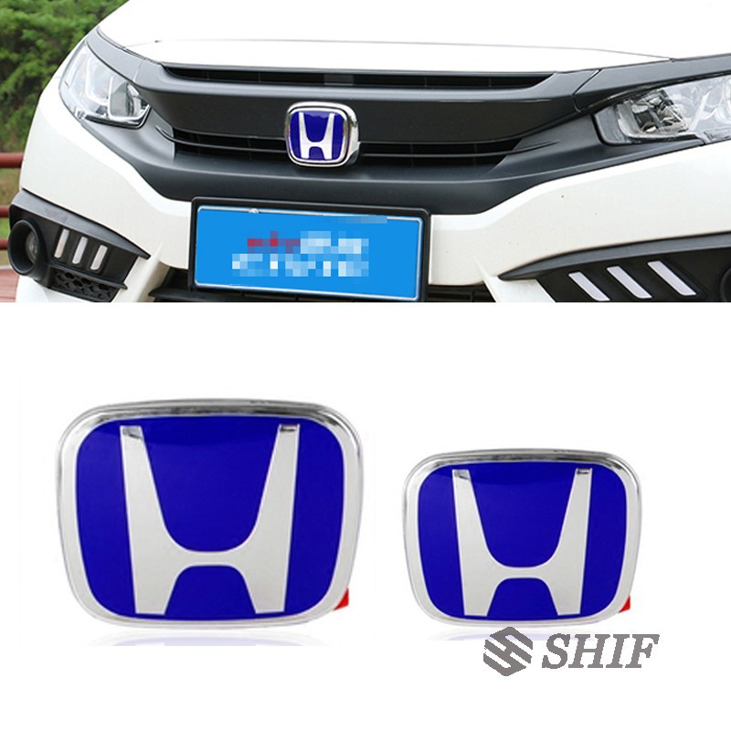 車標貼紙藍色h標兩件套改裝前後標車標適用於本田honda Civic 7代八代九代十代喜美車貼h Logo 蝦皮購物